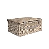 Arthur Cameron - Beedon Natural Wicker Hamper Basket & Gift Basket - Perfect as a Blanket Basket & Home Accessories (Buff, Small)