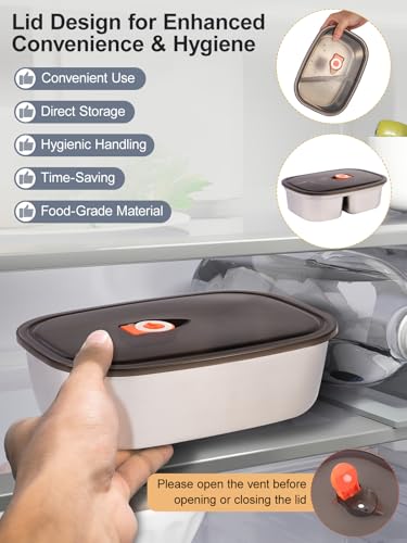 image for SOHIDA Heated Lunch Box, 80W Electric Lunch Box with Dual-compartment 