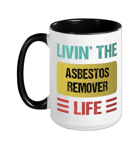 Asbestos Remover Ceramic Mug, Black/White, 15oz