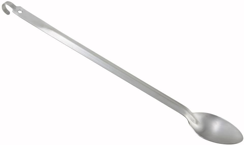BHKS-21 Stainless Steel Solid Basting Spoon with Hook, 21-Inch, Medium