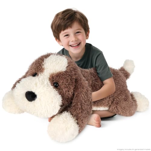 SuzziPals Giant Brown Dog Plush 30'', Soft Golden Retriever Stuffed Animal
