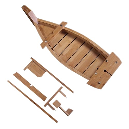 SYXRTSH Wooden Sushi Boat Serving Tray, 31.5 Inch Extra Large Boat-Shaped Sushi Trays, Bamboo Sushi Boats Serving Tray for Restaurantware Home Wedding Display by SYXRTSH - Image 3
