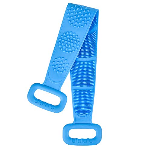 Rückenschrubber Silikon, BASEIN Badebürsten Massagebürste für Bad und Dusche, Silikon Doppelseitige Dusche Scrub für Haut-Peeling,für Verbesserung der Blutzirkulation, Leicht zu Reinigen, Schäumt Gut