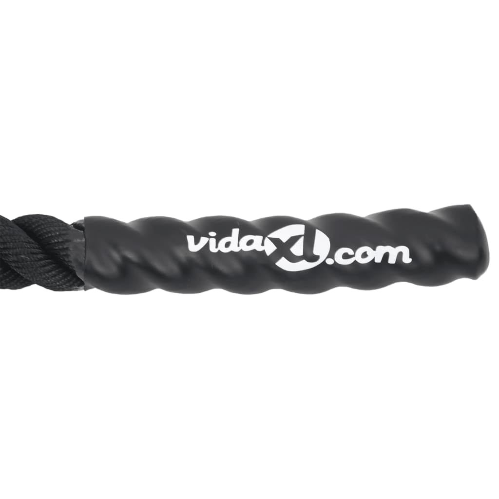 vidaXL Cuerda de Batalla Negra 12 m 9 kg poliéster
