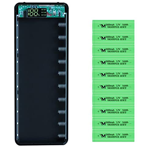 Image of 30000mAh 10x18650 Power Bank Dual USB for All USB Devices Black Quick Charge