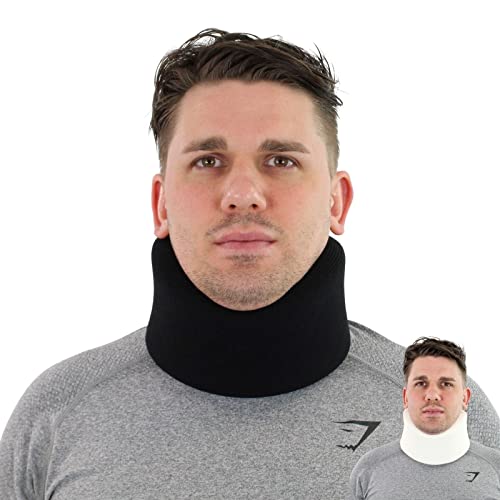 Solace Bracing Perfect Fit Neck Support (2 Colours) - British Made & NHS Supplied Stabilising Neck Collar - #1 Cervical Neck Brace for Pain & Pressure Relief Day or Night - Black Size 15 (22 x 3.5)
