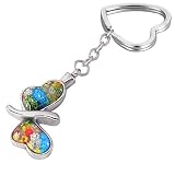 COCO Park Multicolor Murano Glass Flower Butterfly Urn Pendant Keyring Cremation Jewelry Ash Memoria