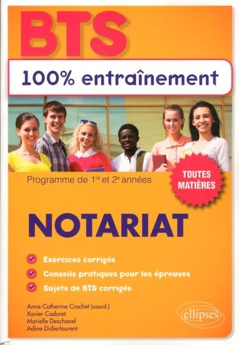 Notariat BTS: Programme de 1re et 2e années, toutes matières