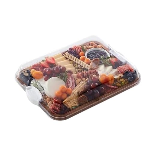 FARBERWARE Build-A-Board Acacia Cutting Board with Built-in Storage Compartments, Clear Locking Lid & White Handles, Great for Charcuterie & Snacks