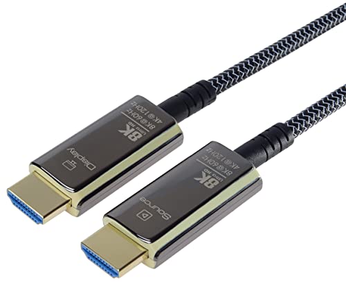 PremiumCord 8K Ultra High Speed HDMI 2.1 Optical Active Fibre Optic Cable, 48 Gbps, HDMI 2.1, 3D, EDID, ARC, HDR
