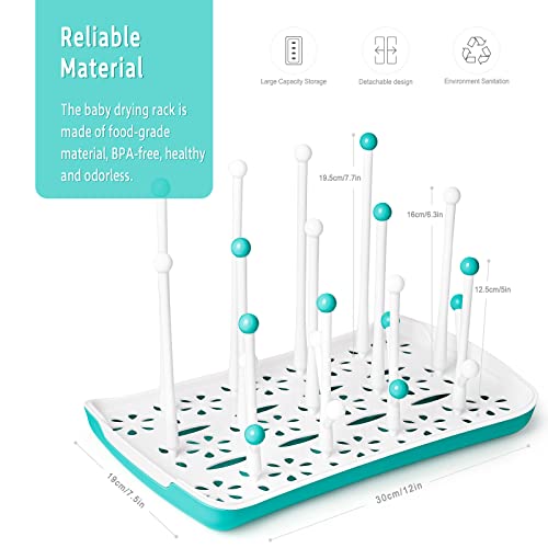 Termichy Baby Bottle Drying Rack With Drainer, Countertop Bottle Holder For Bottles, Teats, Cups, Pump Parts, And Accessories #TOP1