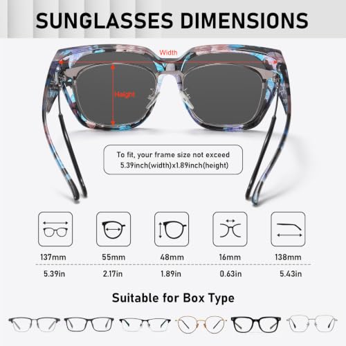 Image of HAOLOTA Polarized Fit Over Glasses Sunglasses for Women UV Protection