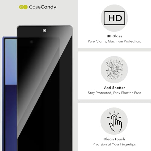 Image of Casecandy - (2 Pack Privacy Tempered Glass Screen Protector for | HD Galaxy Privacy Glass Protector Guard - HD (For Fold 7)