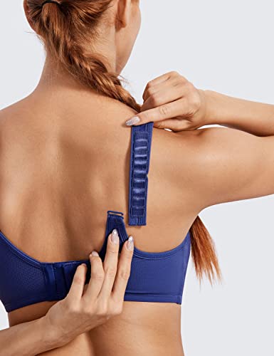 Image of SYROKAN Women's Max Control Underwire Sports Bra High Impact Plus Size with Adjustable Straps Unlined Bra