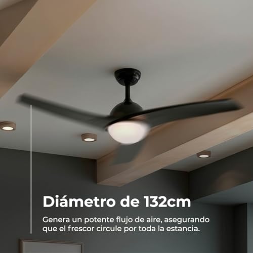 Ventilateur de plafond Evvo V522 3 pales 6 vitesses Ø132 cm - vue 6