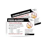 French Milk Allergy Card | Plastic Medical Alert Chef Card | Equal Eats Dairy Allergy Translation Card for Travel in France