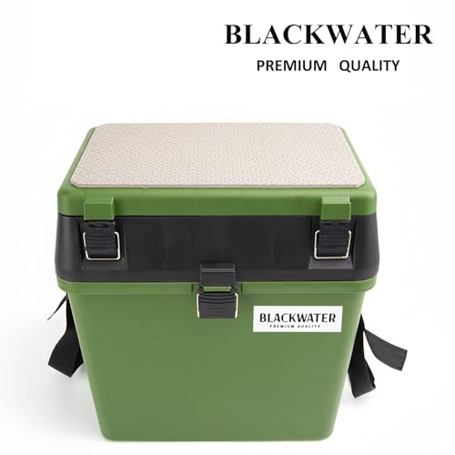 Fishing Seat Chair Box Tackle Box Padded Strap Seat Rig Sea Bag Compartment Case Storage Shoulder Strap Carry With Green Cushioned Foam Lure Trays Organizer Adjustable Divider River Carry Compartment - Image 5