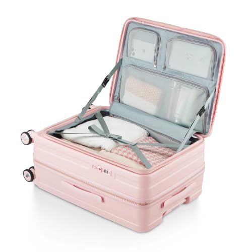 TRAVELEO 4 Piece Expandable Hardshell Pink Luggage Sets with Spinner Wheels, Lightweight Travel Suitcase Set with TSA Locks, 20 inch Carry On for Women (Blush Pink, 3 Piece Set) by TRAVELEO - Used condition - Image 6