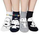 The Peanuts Snoopy Women and teen girls Licensed Socks Collection Socksense (Basic Snoopy_4pairs)