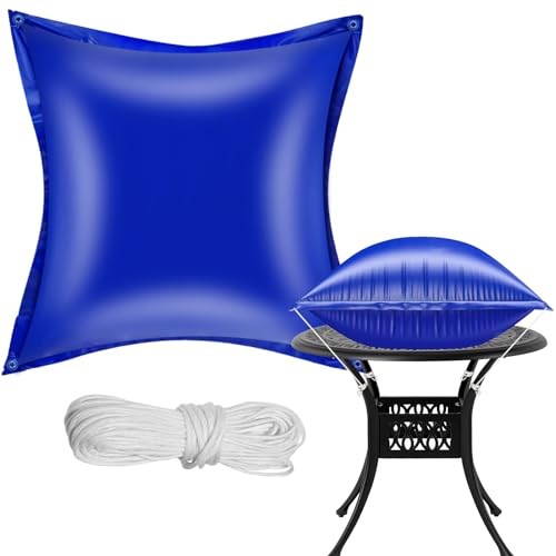 4 x 4FT Patio Furniture Cover Airbag,Square Patio Table Cover Support Kit with Ropes to Fix,Reusable Weather Resistant Air Bag for Outdoor Furniture
