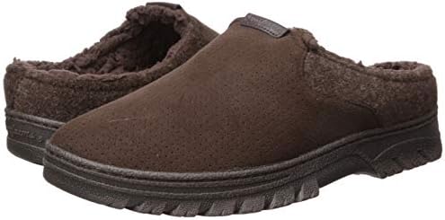 Dearfoams Men's Breathable Perforated Microsuede Clog Slipper, Coffee, Medium Wide | Image 6