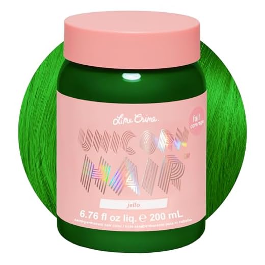 Lime Crime Unicorn Hair Dye Full Coverage, Jello (Tropical Green) - Vegan and Cruelty Free Semi-Permanent Hair Color Conditions & Moisturizes - Temporary Green Hair Dye With Sugary Citrus Vanilla Scent
