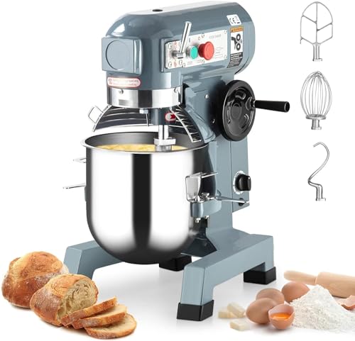 Comparison: Best Commercial Mixer For Bakery 4 Commercial Stand Mixer, 15Qt Heavy Duty Electric Food Mixer, Commercial Mixer 600W with 3 Speeds Adjustable 130/233/415RPM, Stainless Steel Bowl, Dough Hook Whisk Beater Perfect for Bakery Pizzeria