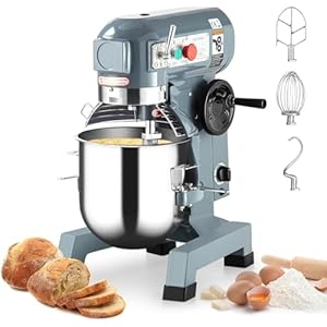 15QT Commercial Food Mixer with Timing Function, Heavy Duty Commercial Mixer 600W, Stainless Steel Bowl Commercial Electric Food Mixer with 3 Speeds Adjustable, Perfect for Bakery Pizzeria