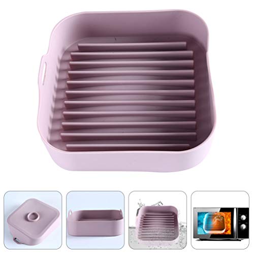 HEMOTON Panela de silicone antiaderente para fritadeira de ar, formas de pão e panelas, prato de res