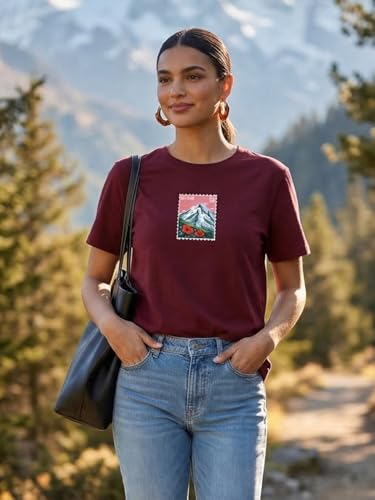 Image of Nobero 100% Cotton T-Shirts for Women Stylish | Regular Fit | Graphic Printed T Shirts for Women 180 GSM Combed Cotton | Crew Neck Half Sleeve