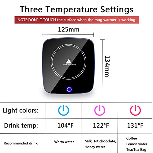 Sbory Coffee Mug Warmer, Electric Beverage Warmers for Office Home Desk Use, Smart Cup Warmer Thermostat Coaster for Hot Coffee Tea Espresso Milk Candle Wax Touchable Three Gear Options (Blue)