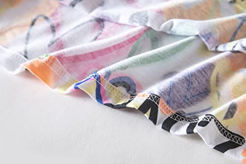 Pnaeong Women's Nightgowns Short Sleeves Cotton Sleepwear Print Sleep Shirt Xtsy108-Pink Love-S #TOP4