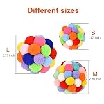 Cat Toy Balls with Bell 3PCS, Colorful Soft Fuzzy Balls Built-in Bell for Cats, Interactive Playing Chewing Toys for Indoor Cats and Kittens - Image 3