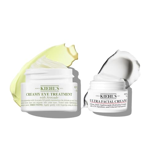 Kiehls Creamy Eye Treatment with Avocado Rich Under Eye Cream With 75% More Avocado Oil Rich in Essential fatty Acids Energising Caffeine Vitamins B and E (Full Size or Bundle)