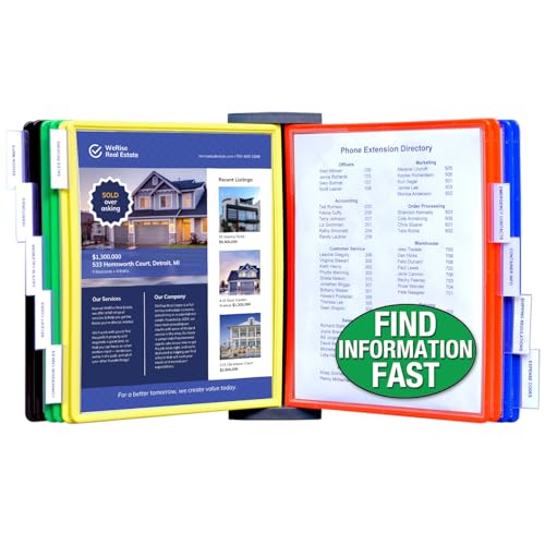 Ultimate Office AdjustaView FastFind 10-Pocket Wall Mounted Reference Display Organizer
