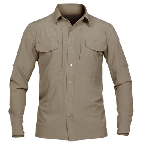 Camisa de verano ultrafina para hombre transpirable con bolsillos de solapa