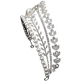 LIFKOME Tiaras de Novia de Perlas y Aleación de Zinc Diseño Elegante para Boda, Reutilizable y Resistente, Diadema de Lujo para Mujeres