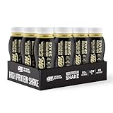 ON High Protein Shake Bottles, Ready To Drink Healthy Snacks, No added sugars, low fat, Post Workout Snack for Men and Women, Vanilla Flavour, 12x500ml, Packaging may vary