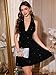 Sexy Deep V Neck Halter Glitter Bodycon Dress – Sparkling Sleeveless Cocktail Party Dress Backless Women's Evening Clubwear (US, Alpha, XX-Large, Regular, Regular, Black)