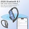 Auriculares inalámbricos con 120 h de reproducción, Bluetooth 6.1, IPX7 resistentes al agua, sonido estéreo con graves, over-ear con ganchos para orejas, micrófono y pantalla LED de batería para deportes, correr y entrenamientos 4