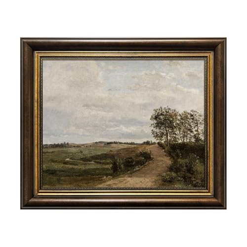 Countryside Hills Wall Art Canvas Print Vintage Gold...