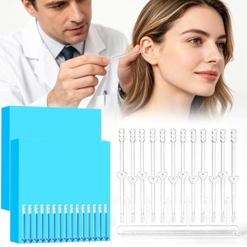 Earwax Removal Adhesive Swabs Ear Wax Removal Tool, 48 Pcs Sticky Ear Cleaning Stick with Dust Cover, 2026 Upgraded Reusable Earwax Cleaner Tool