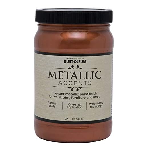 Rust-Oleum 253536 Metallic Accents Paint, Quart, Copper Penny