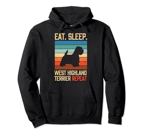 West Highland Terrier Repeat vintage perro perros pata Sudadera con Capucha