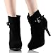 TOP Moda George-15 Women's Strap Buckle Stiletto Heel Ankle Booties Black 9