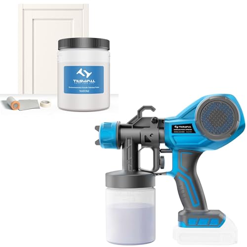 Tilswall Cordless Paint Sprayer & Dilution-Free Paint Lvory-White