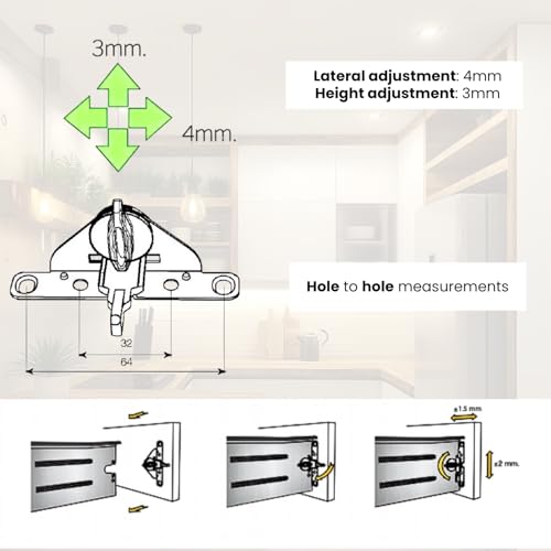 Miniatura 4 de Evotrade 2 Par De Enganches Frontales Para Cajón Supra, Indaux, Compatible Con Hafele De Acero Plástico
