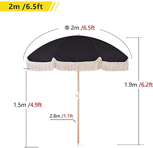 Parasol de patio solar de 2m con ancla de arena para paraguas de playa UV 3