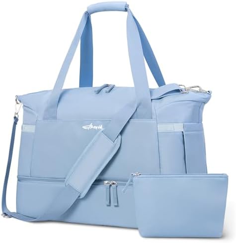 ETRONIK Gym Bag for Women, Travel Duffel Bag with USB Charging Port, Weekender Overnight Bag with Wet Pocket and Shoes Compartment for Women, Travel, Gym, Yoga