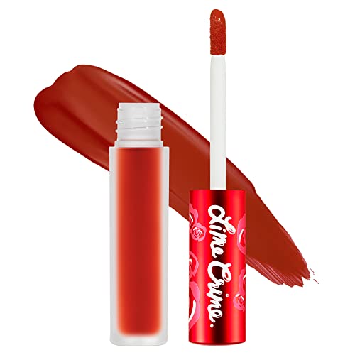 Lime Crime Velvetines Liquid Matte Lipstick, Pumpkin (Brick Red) - Bold, Long Lasting Shades & Lip Lining - Stellar Color & High Comfort for All-Day Wear - Talc-Free & Paraben-Free